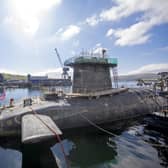 A Vanguard-class submarine HMS Vigilant, one of the UK's four nuclear warhead-carrying submarines at HM Naval Base Clyde, Faslane, west of Glasgow. Picture: James Glossop/AFP via Getty Images