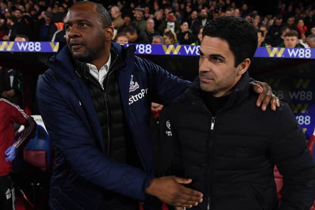 Patrick Viera's Crystal Palace and Mikel Arteta's Arsenal go head-to-head in the opening game of the 2022-23 Premier League season. (Photo by David Price/Arsenal FC via Getty Images)