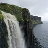 This magical waterfall tips itself over the cliffs of Kilt Rock on the Isle of Skye. It falls from the Mealt Loch to the Sound of Raasay below. Local legend has it that mermaids wait at the bottom of the falls to either greet you or eat you. This is a windy spot in winter so be careful.