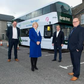 Aberdeen has taken delivery of the first in a fleet of £500,000 hydrogen-powered double-deckers,. Picture: Norman Adams/Aberdeen City Council