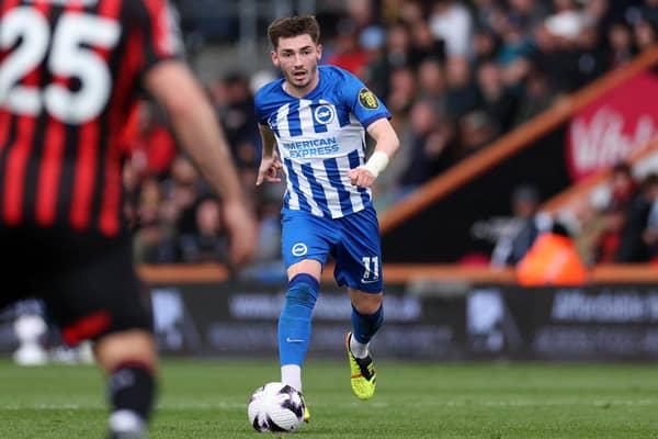 Scotland midfielder Billy Gilmour made his Brighton comeback in the 3-0 defeat at Bournemouth. (Photo by ADRIAN DENNIS/AFP via Getty Images)