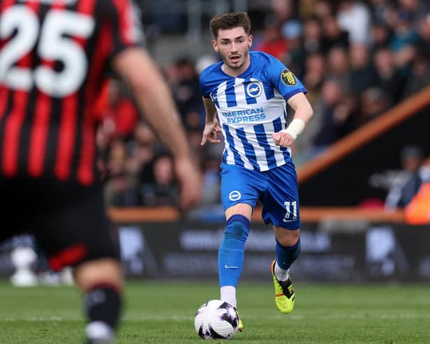 Scotland midfielder Billy Gilmour made his Brighton comeback in the 3-0 defeat at Bournemouth. (Photo by ADRIAN DENNIS/AFP via Getty Images)