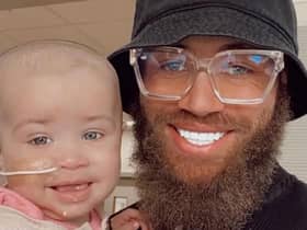 Cain's seven-month-old daughter is in urgent need of treatment for a rare and aggressive form of leukaemia. (Picture: AshleyCain/Instagram)