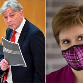 The First Minister denied that the travel ban was a 'red herring' as claimed by Richard Leonard.