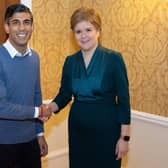 The Prime Minister Rishi Sunak and Scotland's First Minister Nicola Sturgeon in Inverness. (Pic: Simon Walker / No 10 Downing Street)