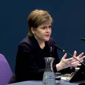 Former Scottish first minister Nicola Sturgeon giving evidence to the UK Covid-19 Inquiry hearing at the Edinburgh International Conference Centre. Picture: UK Covid-19 Inquiry/PA Wire
