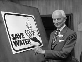 Amid the 1976 heatwave Lord Nugent, then chair of the National Water Council, launches a new Save Water symbol (Picture: PA)
Read less