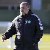 Celtic manager Ange Postecoglou takes a training session ahead of the trip to St Mirren on Sunday.  (Photo by Alan Harvey / SNS Group)