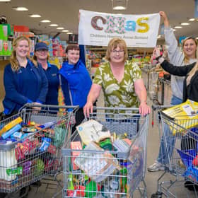 Adele Chester raised over £520 for CHAS as part of Aldi Scotland's Supermarket Sweep.
