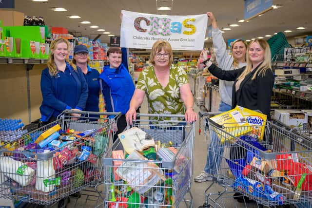 Adele Chester raised over £520 for CHAS as part of Aldi Scotland's Supermarket Sweep.