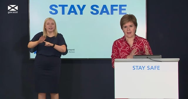 First Minister Nicola Sturgeon gave a Covid update on Friday.