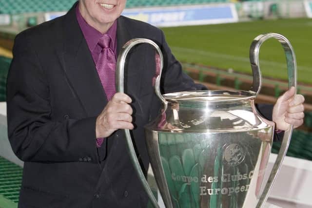 Celtic great Jim Craig proudly stands with the European Cup he and the rest of the Lisbon Lions clinched in 1967.