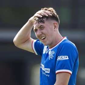 Connor Allan in action for Rangers during a UEFA Youth League match against Ajax.