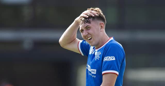 Connor Allan in action for Rangers during a UEFA Youth League match against Ajax.