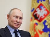 Russian president Vladimir Putin meets with Acting Governor of the Omsk Region via a video link at the Novo-Ogaryovo residence outside Moscow. Picture: Gavriil Grigorov/AFP via Getty Images