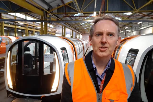 The Scotsman's Transport Correspondent Alastair Dalton was given an exclusive tour of one of the new trains in Glasgow Subway's depot in Govan. Picture: The Scotsman