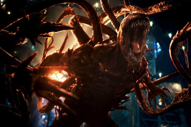 Woody Harrelson's Cletus Kasady becomes another host to a second symbiote, known as Carnage. Photo: Sony Pictures.