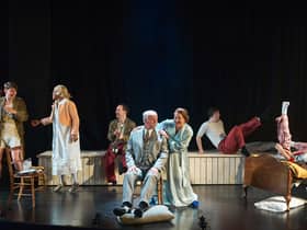 Oliver Cookson (Mr Goldstone), Shona White (Mama Rose) and the cast of Gypsy PIC: Fraser Band