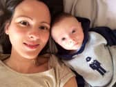 Lady Sarra Hoy and little Callum as a tiny baby
