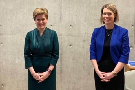 Nicola Sturgeon with Jenny Gilruth after her appointment on Monday.