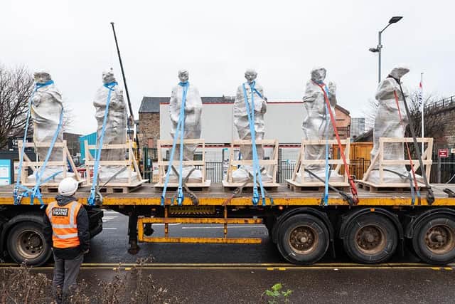 The six statues have arrived back at the Citizens Theatre ahead of the venue's planned reopening to the public next year.