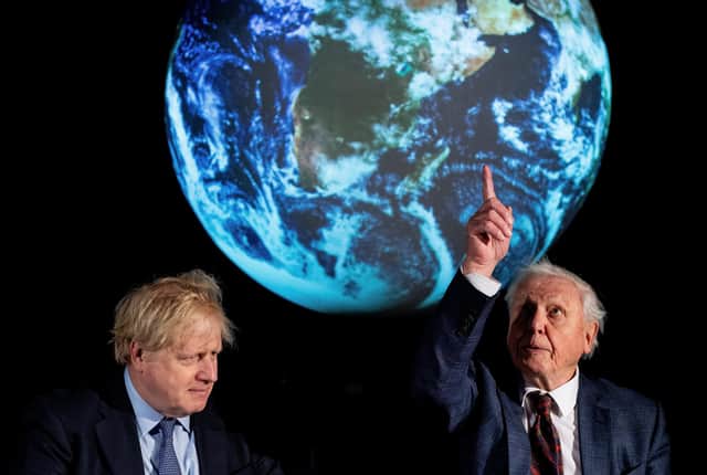Prime Minister Boris Johnson and Sir David Attenborough at the launch of the UK-hosted COP26 UN Climate Summit last year.