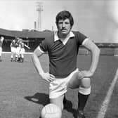 Drew Busby at a Hearts training session at Tynecastle in April 1976 (Picture: Stan Warburton)