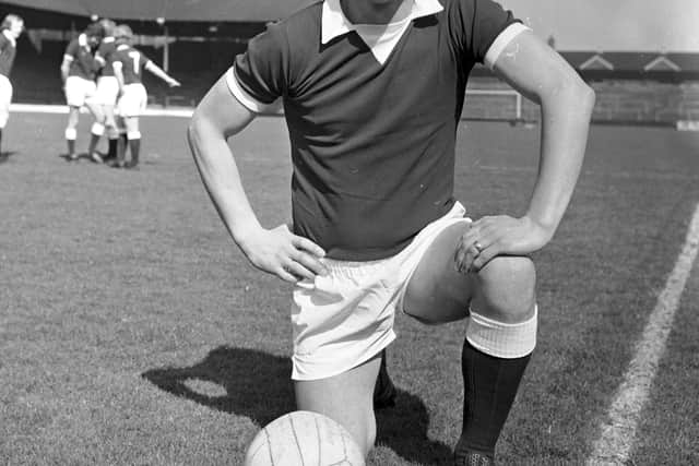 Drew Busby at a Hearts training session at Tynecastle in April 1976 (Picture: Stan Warburton)