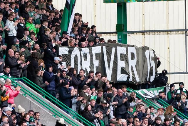 Hibs fans put on a display for young Hearts fan Andrew MacKinnon, who passed away aged 15.