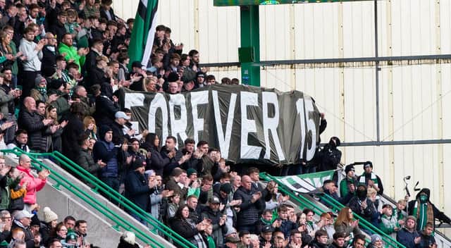 Hibs fans put on a display for young Hearts fan Andrew MacKinnon, who passed away aged 15.