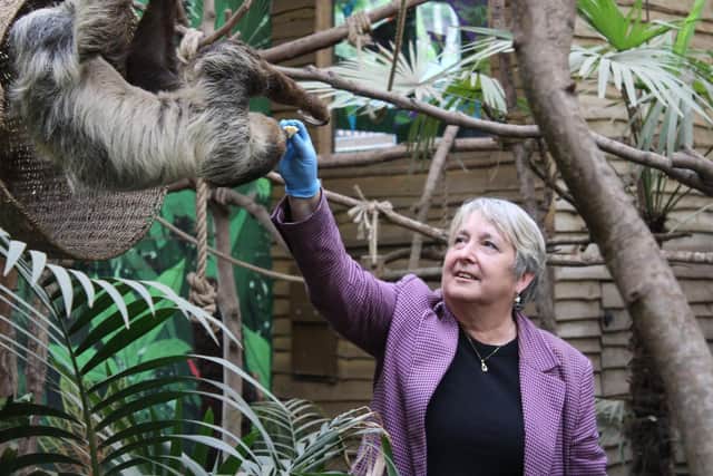 Christine visiting Edinburgh Zoo