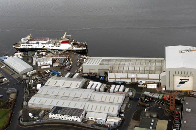 The Ferguson Marine with the Glen Sanox docked.