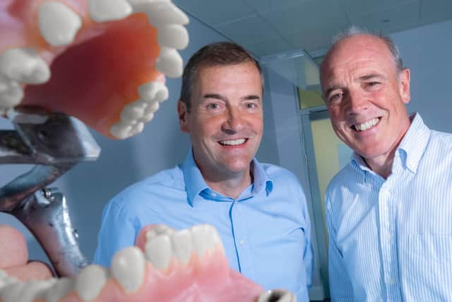 Adam Christie, chief executive, and Dr John Brown, incoming chairman, Edinburgh-based Calcivis. Picture: Peter Devlin