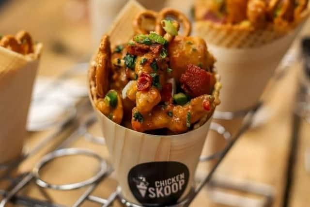 Chicken Skoop waffle cone