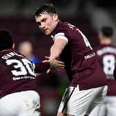 Hearts' Josh Ginnelly celebrates making it 2-0 with John Souttar during the win over St Johnstone at Tynecastle (Photo by Rob Casey / SNS Group)