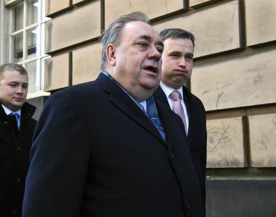 Former First Minister Alex Salmond leaves Edinburgh High COurt on day two of his trial. Picture: Lisa Ferguson