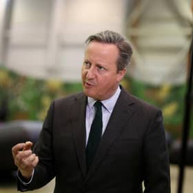 Foreign secretary Lord David Cameron speaks to the media. Picture: Stoyan Nenov/PA Wire