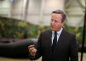 Foreign secretary Lord David Cameron speaks to the media. Picture: Stoyan Nenov/PA Wire