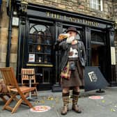 Charles Douglas Barr outside The Last Drop on the Grassmarket
