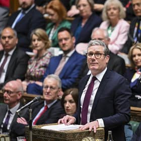 Labour Party leader Keir Starmer  during the weekly session of Prime Minister's Questions in the House of Commons in central London. Picture: UK Parliament/AFP via Getty Images