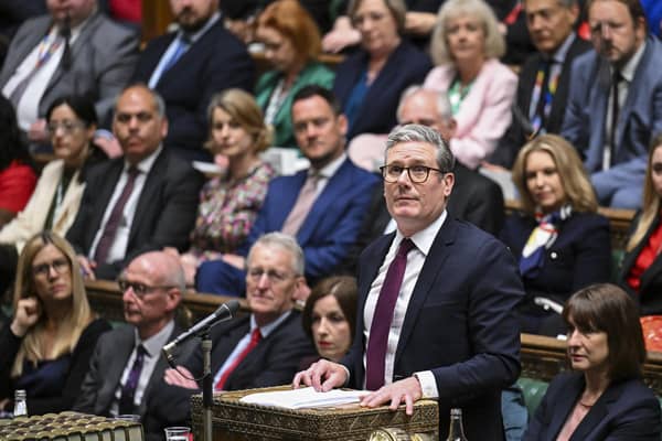 Labour Party leader Keir Starmer  during the weekly session of Prime Minister's Questions in the House of Commons in central London. Picture: UK Parliament/AFP via Getty Images