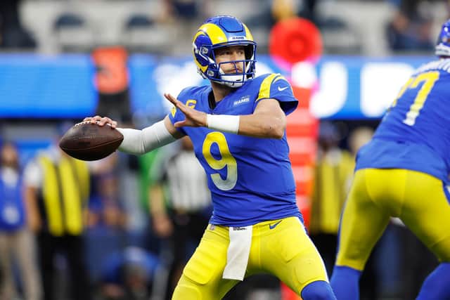 Matthew Stafford is the record-setting quarterback of the Los Angeles Rams. (Photo by Christian Petersen/Getty Images)