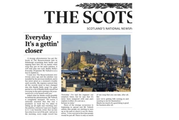The Scotsman newspaper article which appears in season two of Good Omens.