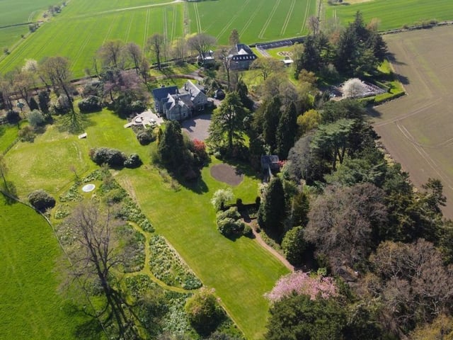 Aerial view of estate.
