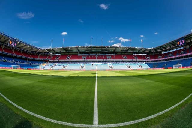 Scotland will face Norway in the Ullevaal Stadion in Euro 2024 qualifying. (Photo by Ash Donelon/Manchester United via Getty Images)