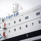 The MS Victoria ferry berthed in the Port of Leith, Edinburgh, which is providing temporary accommodation to Ukrainian refugees invited to Scotland.