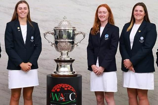 Scotland, represented by Hannah Darling, Carmen Griffiths and Lorna McClymont, finished in a tie for 11th in the Women's World Amateur Team Championship in Abu Dhabi. Picture: USGA/Steven Gibbons