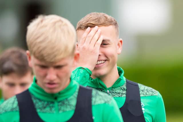 Josh Doig (left) and Ryan Porteous are both attracting transfer interest from English clubs. Photo by Mark Scates / SNS Group