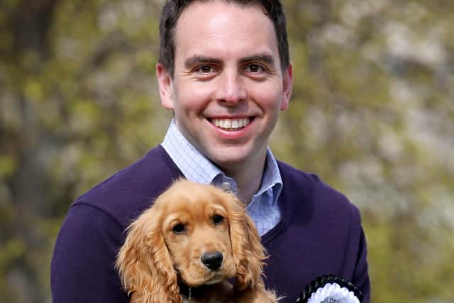 Maurice Golden MSP with his cocker spaniel, Leo, winner of the Holyrood Dog of the Year 2018 (Picture: Jane Barlow/PA Wire)