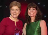 Nicola Sturgeon presented the Lifetime Achievement Award to Scottish Edge CEO Evelyn McDonald. Picture: contributed.